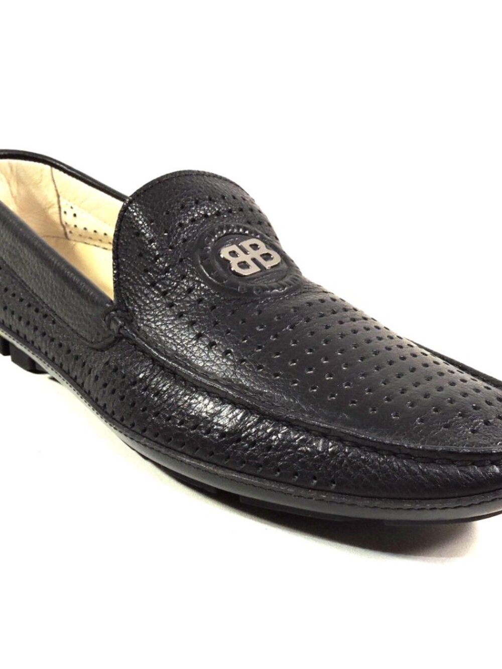 BALDININI 🇮🇹 MEN'S BLACK SOFT LEATHER COMFORT FLAT SUMMER LOAFERS